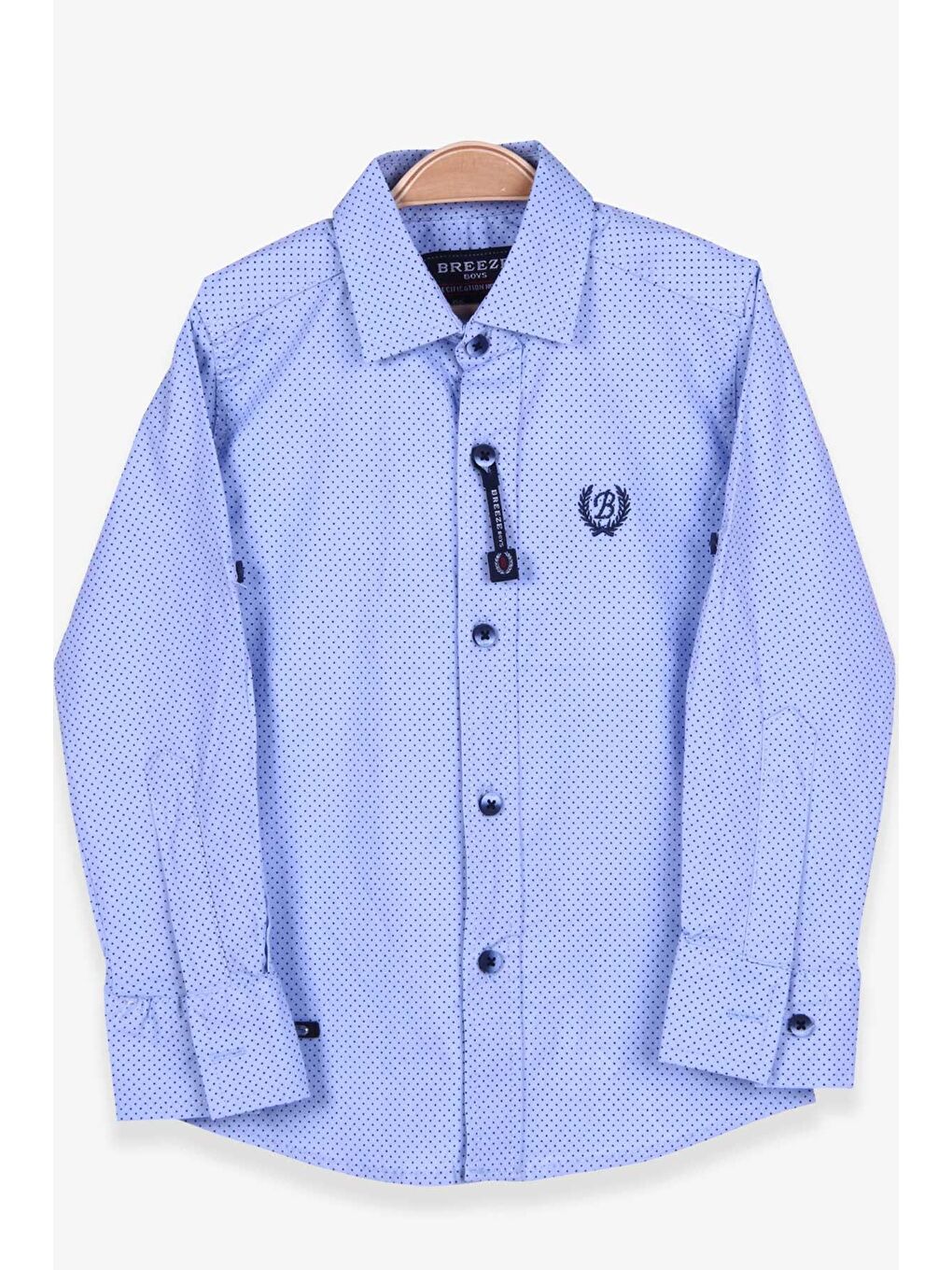 Erkek Çocuk Gömlek Puantiyeli Mavi (3-6 Yaş)
