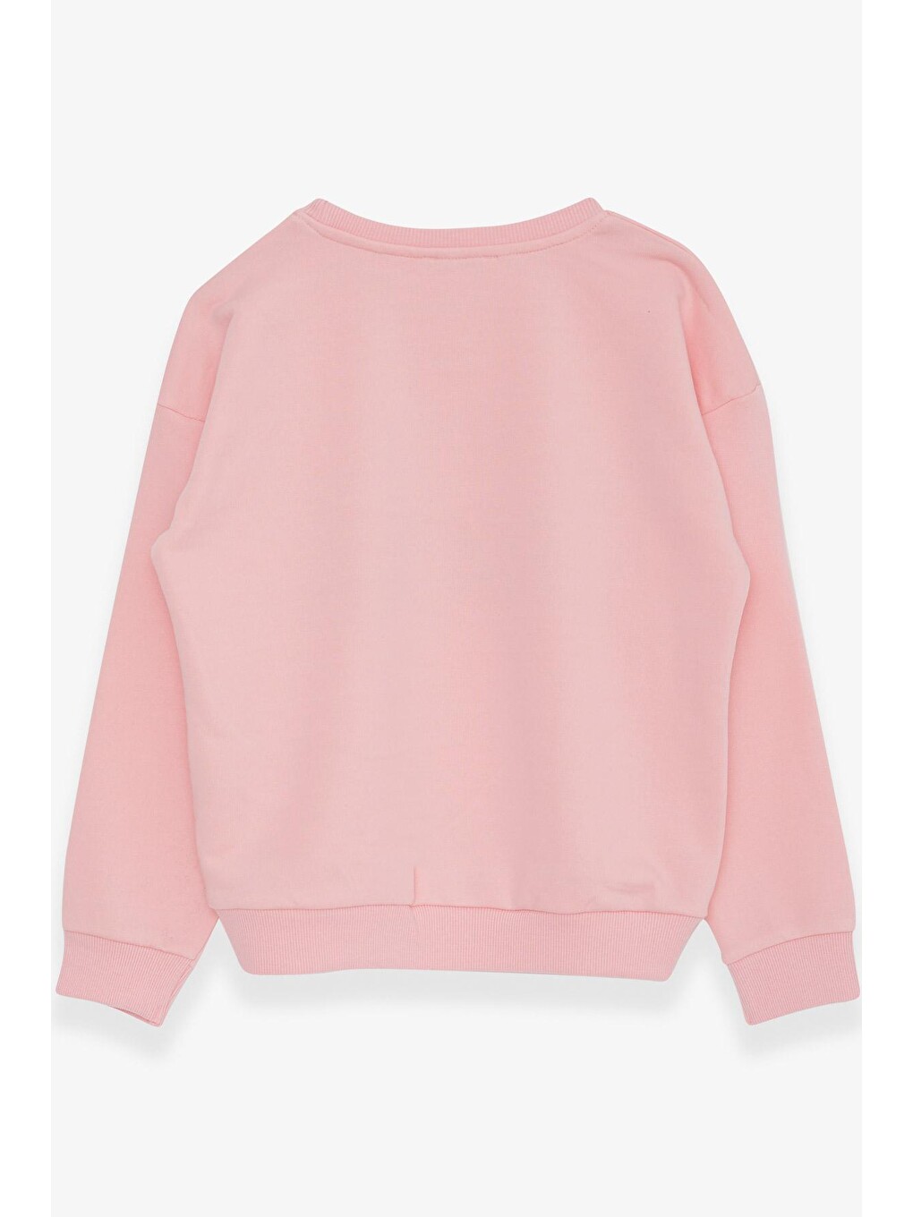Pembe Kız Çocuk Sweatshirt Yazı Baskılı Pudra (9 Yaş)-1