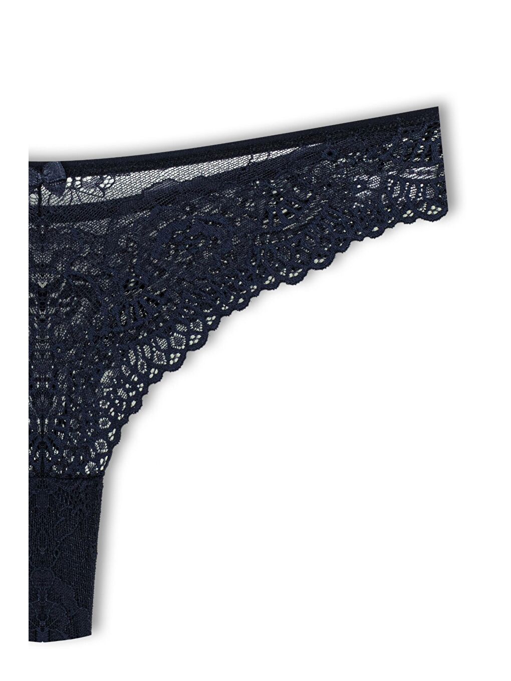 Lacivert Dantelli Yüksek Bel Brazil Kadın Tanga Külot-2
