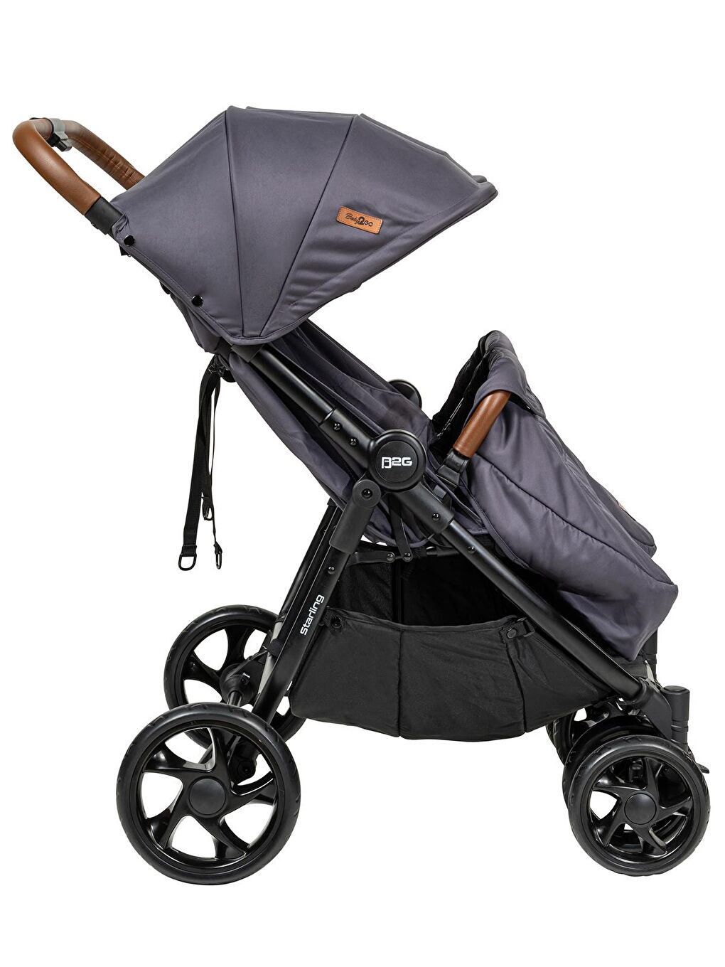 Starling İkiz Puset Bebek Arabası - Gri Standart-5