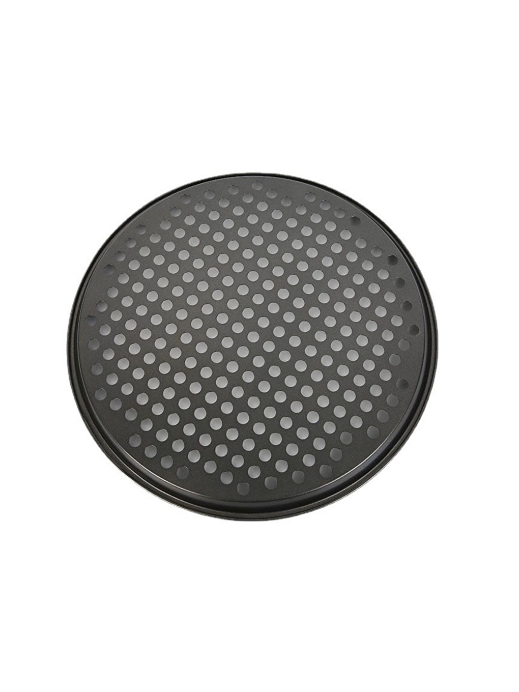 Antrasit Paslanmaz Karbon Çelik, Delikli, Yanmaz 32 Cm Büyük Boy Pizza ve Lahmacun Tepsisi ve Pizza Ruleti-4