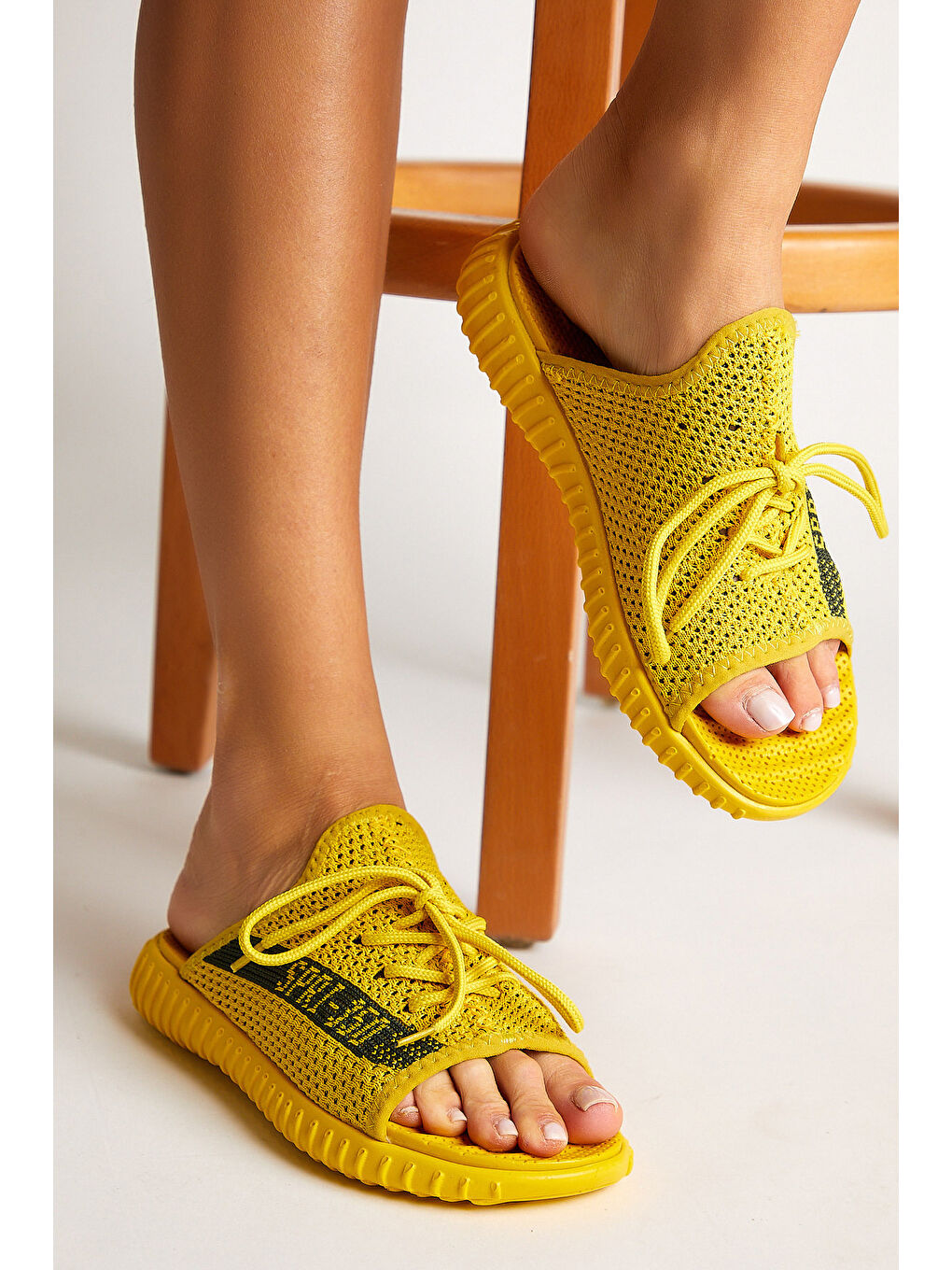 Unisex Sarı Triko Özel Üretim Terlik Tbtr-1