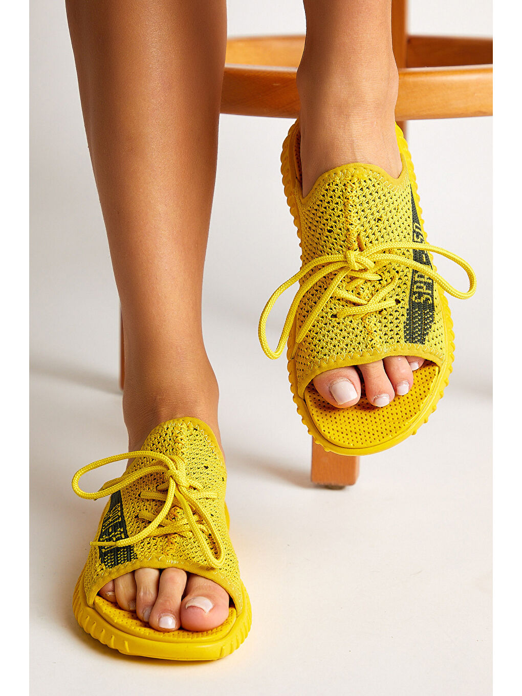 Unisex Sarı Triko Özel Üretim Terlik Tbtr-2