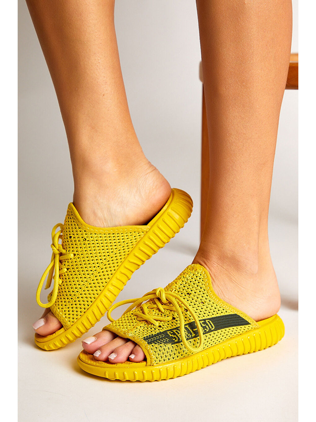 Unisex Sarı Triko Özel Üretim Terlik Tbtr-4