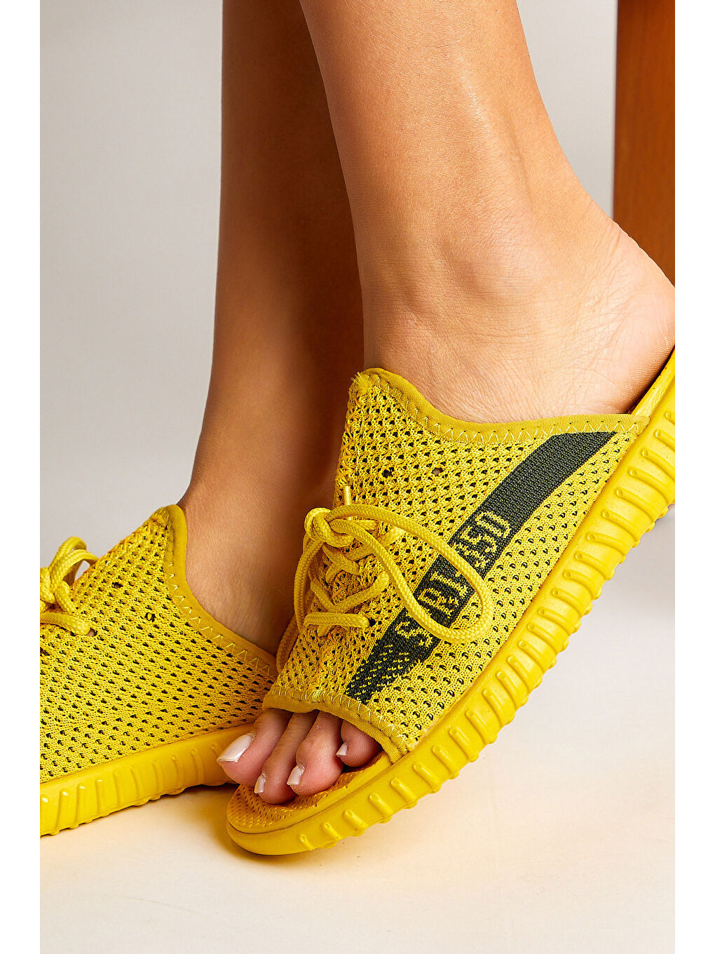 Unisex Sarı Triko Özel Üretim Terlik Tbtr-5