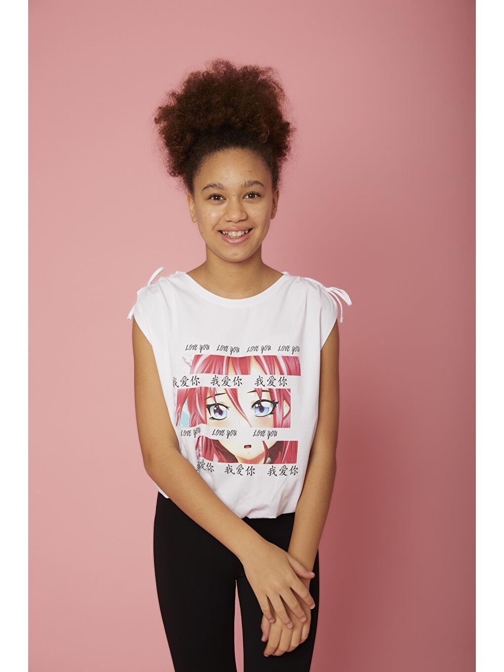 Beyaz Kız Çocuk Çizgi Film Anime Bluz