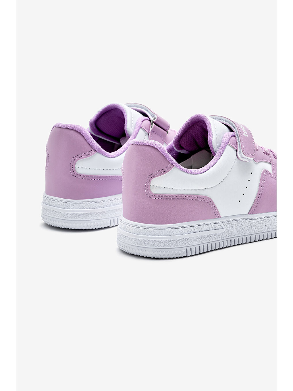 Çocuk Unisex Beyaz Lila Termo Taban Cırtlı Lastik Bağcıklı Spor Ayakkabı-4