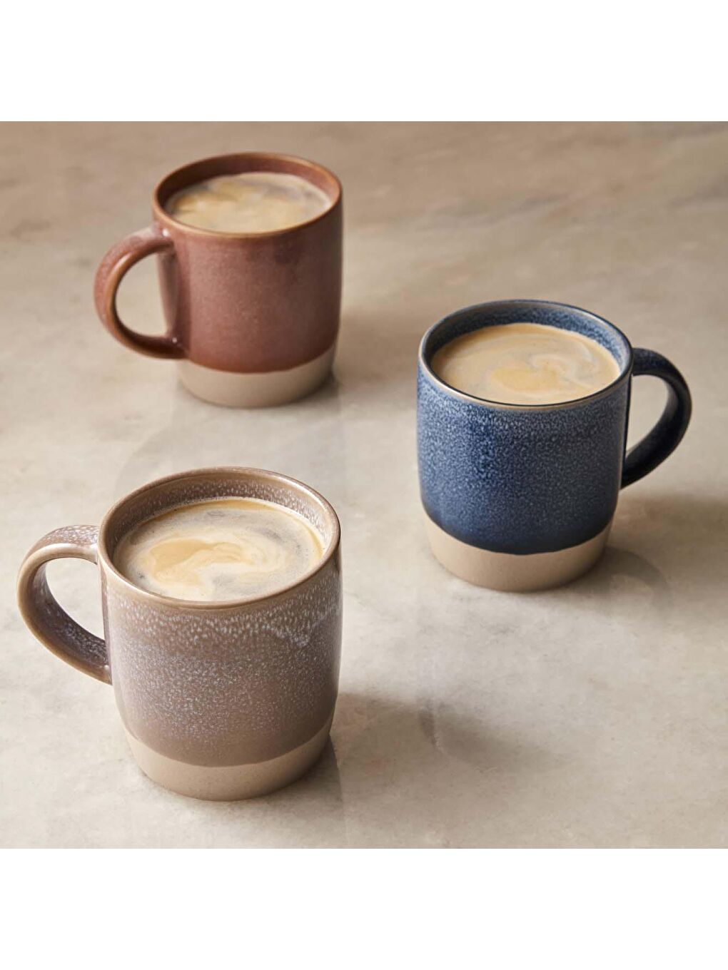 Kahverengi Penta Stoneware Kupa 2'li Kiremit-2