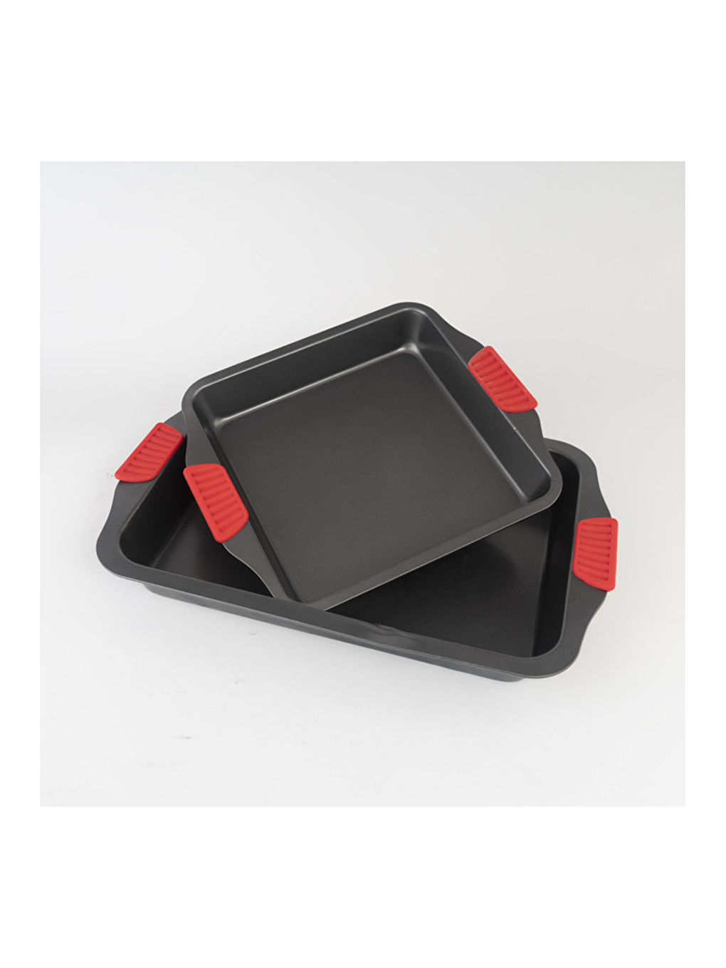 Antrasit Karbon Siyah Çelik Orta ve Büyük Boy Fırın Tepsisi 24 x 40 x 7 cm - 2 Adet-2