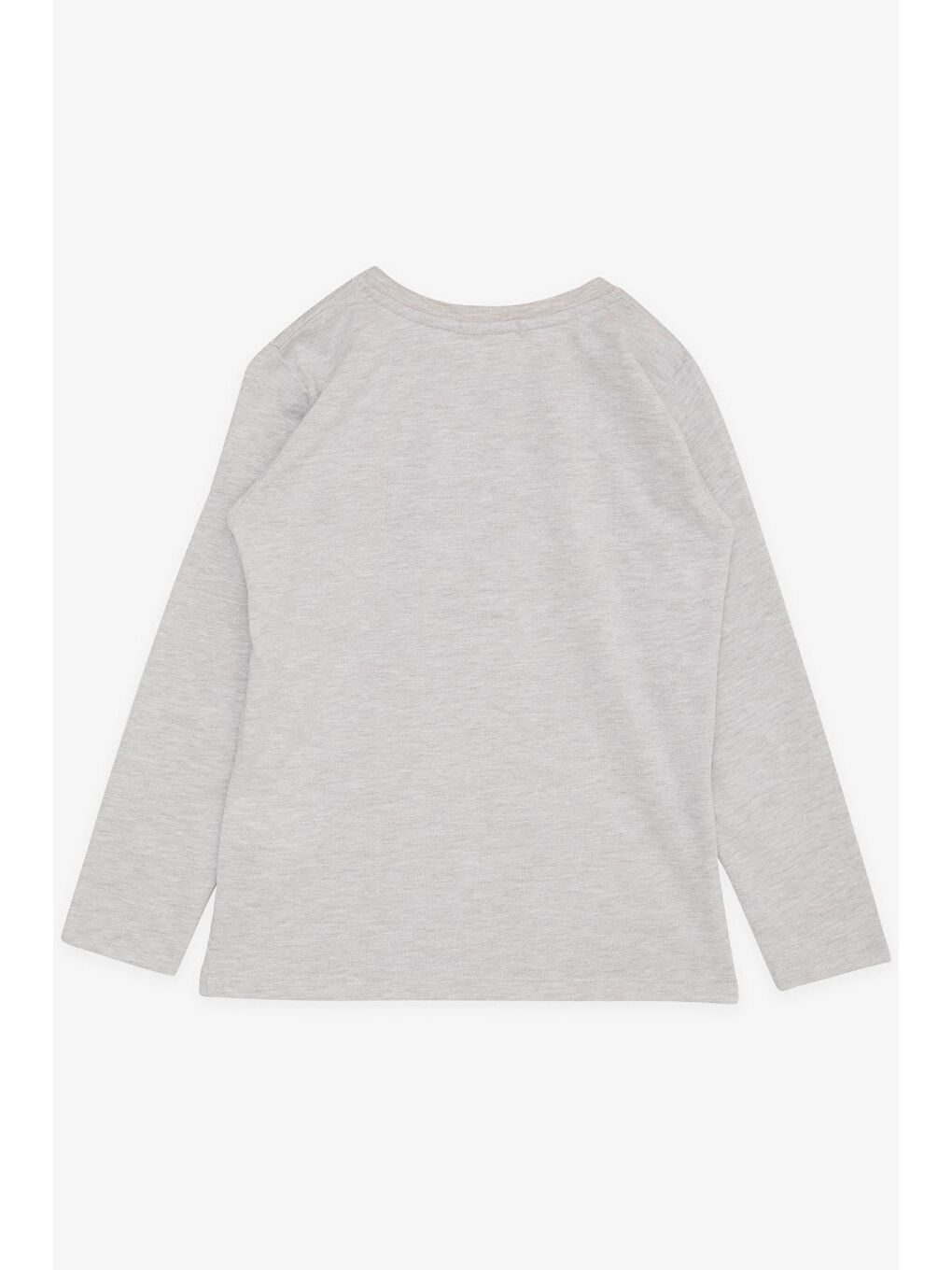 Erkek Çocuk Uzun Kollu Tişört Desenli Yazı Baskılı Bej Melanj (6-12 Yaş)-2