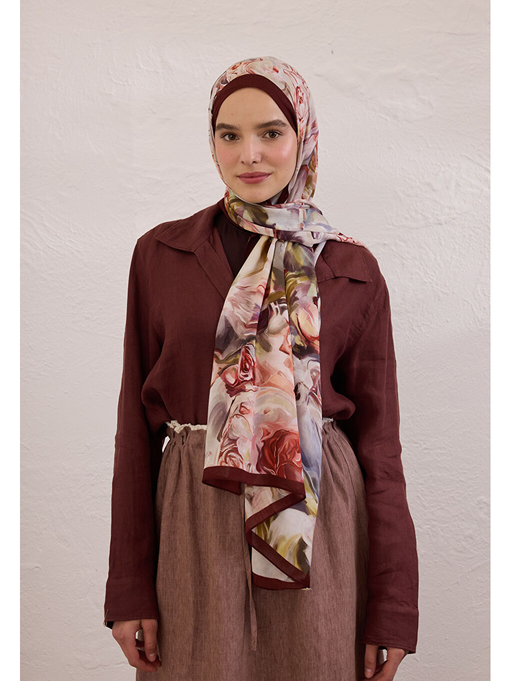 Nerıssa Desen Rami Şal Bordo