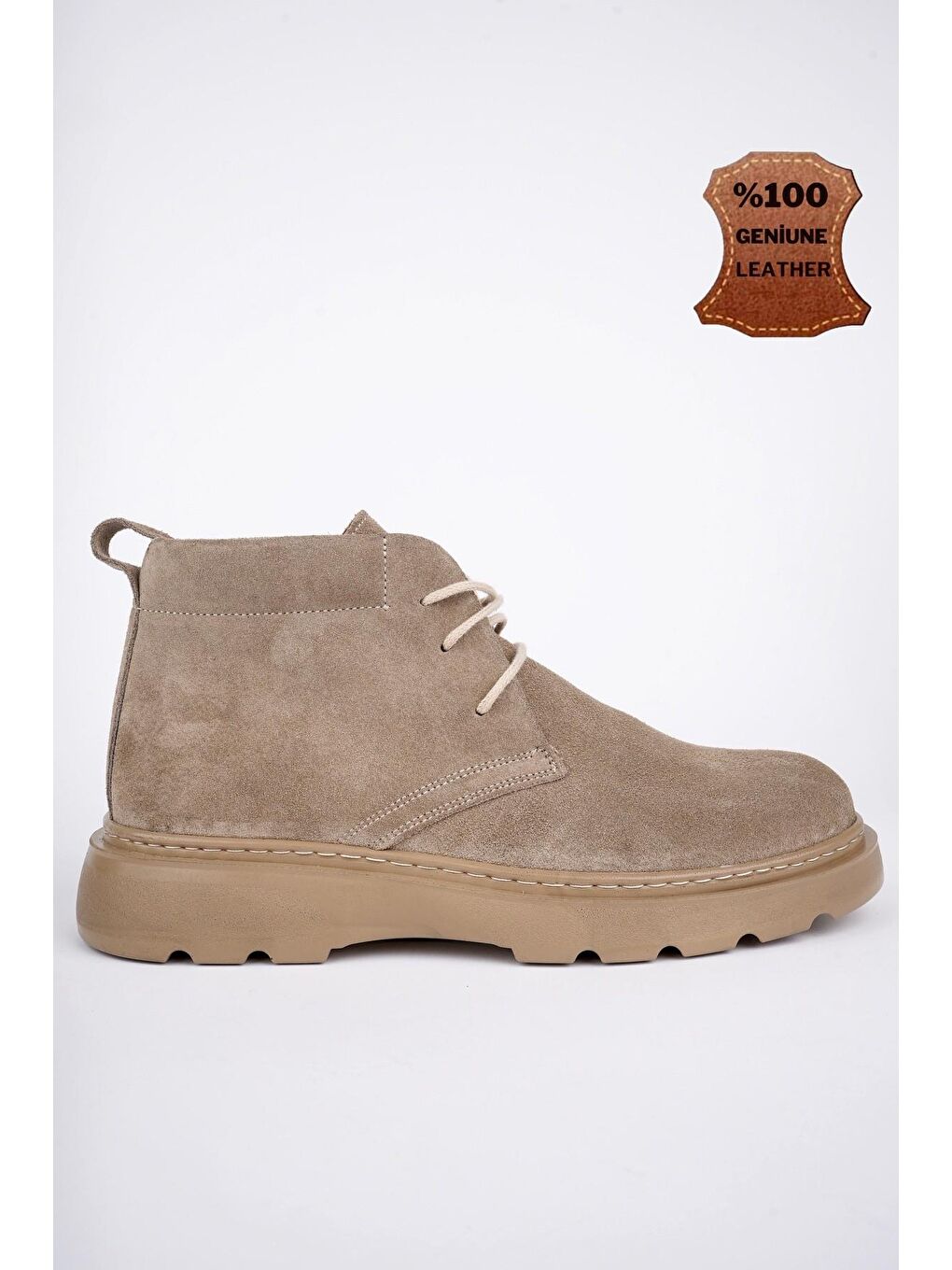Bej HENRY Bağcıklı Hakiki Deri Rahat Taban Erkek Chelsea Bot