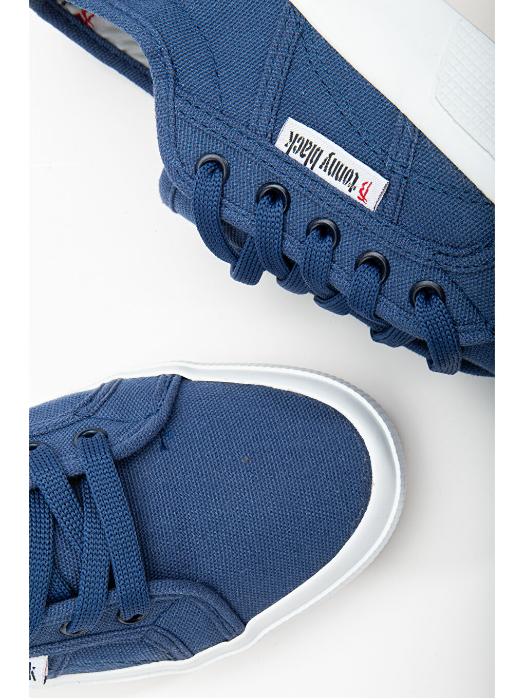 Kadın Jean Mavi Rahat Kalıp Krep Taban Bağcıklı Keten Günlük Ayakkabı-3