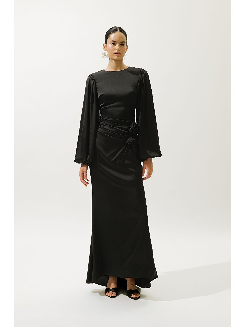 Leona Abiye Elbise Siyah-1