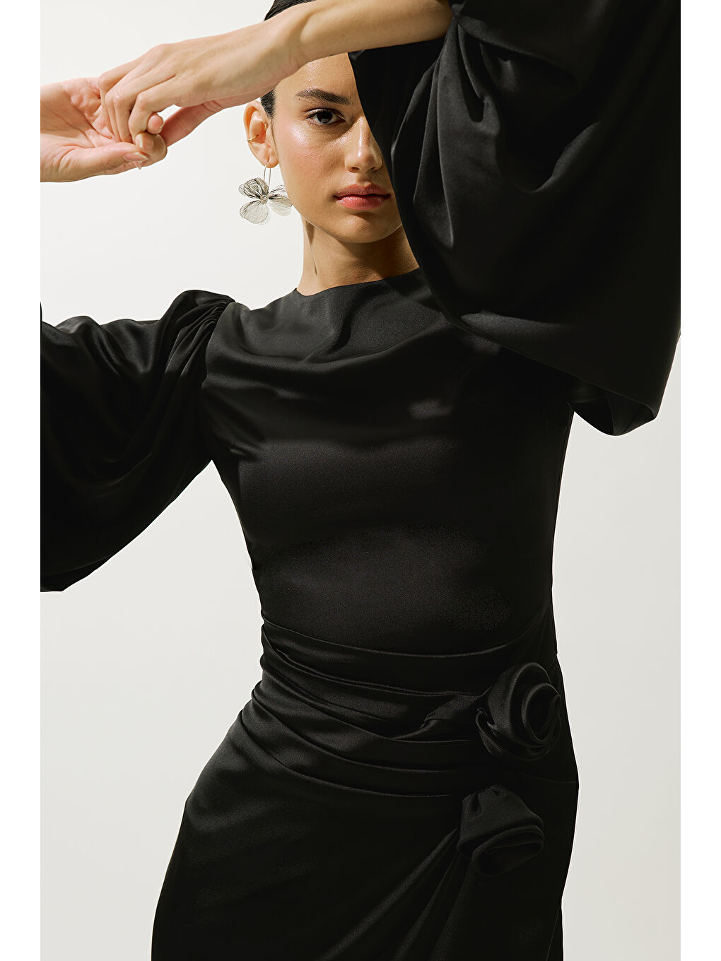 Leona Abiye Elbise Siyah-2