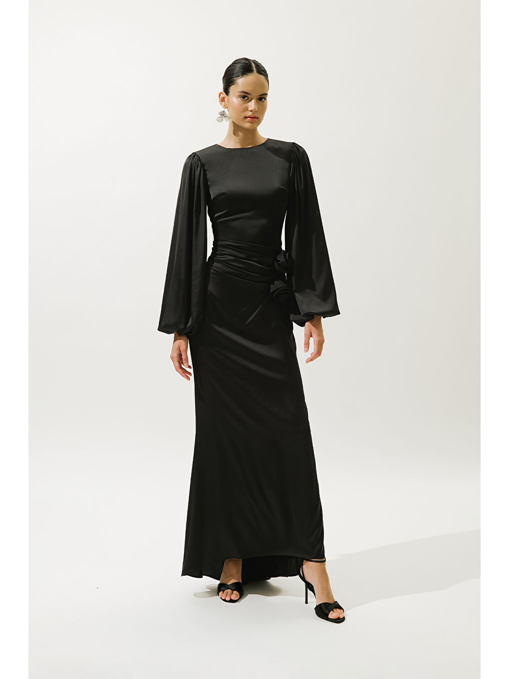 Leona Abiye Elbise Siyah-3