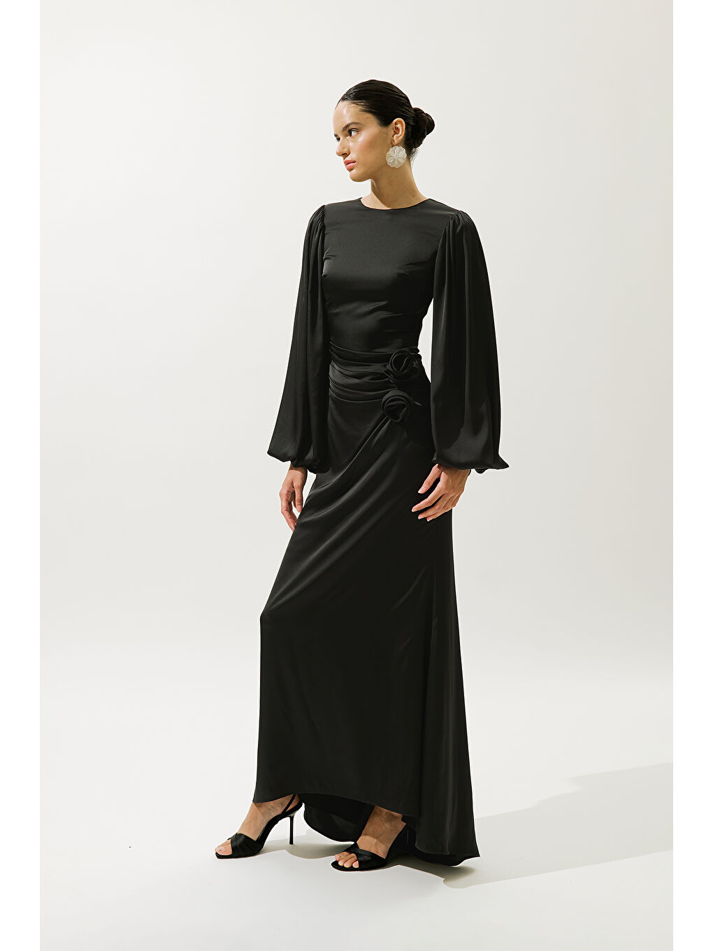 Leona Abiye Elbise Siyah-4