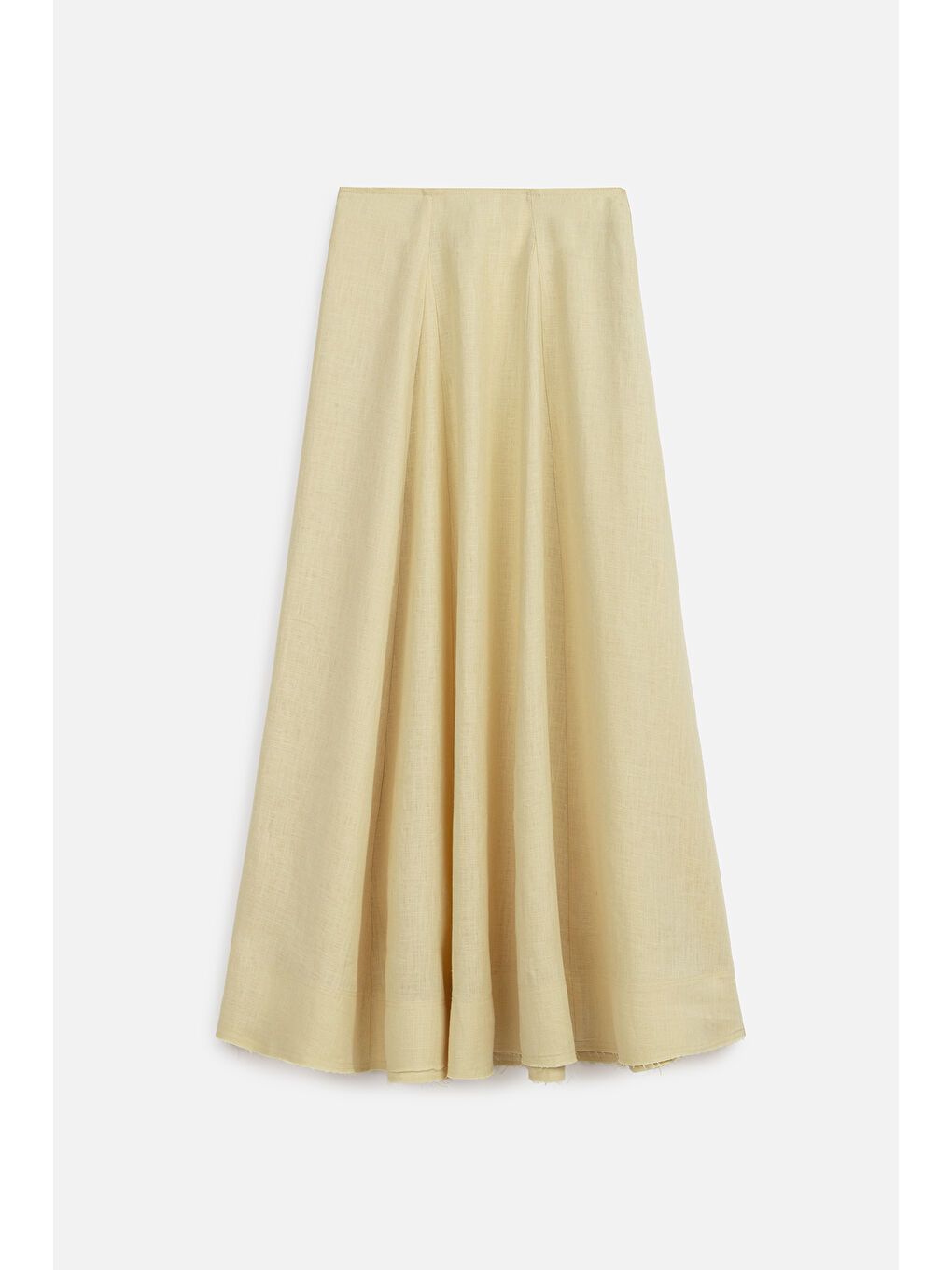 Keten Geniş Parçalı Etek Sarı-1