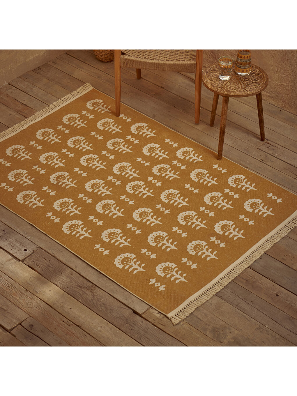 Sarı Indian Kilim Hardal (160x230 cm)