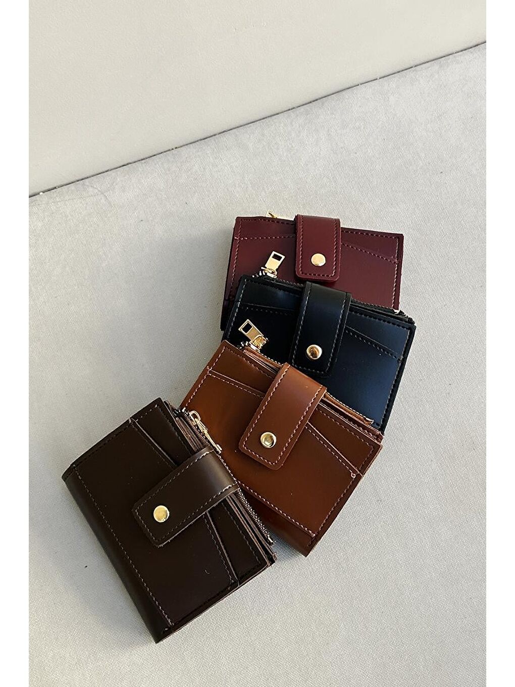 Payer Çıtçıtlı Kadın Cüzdan Bordo-5