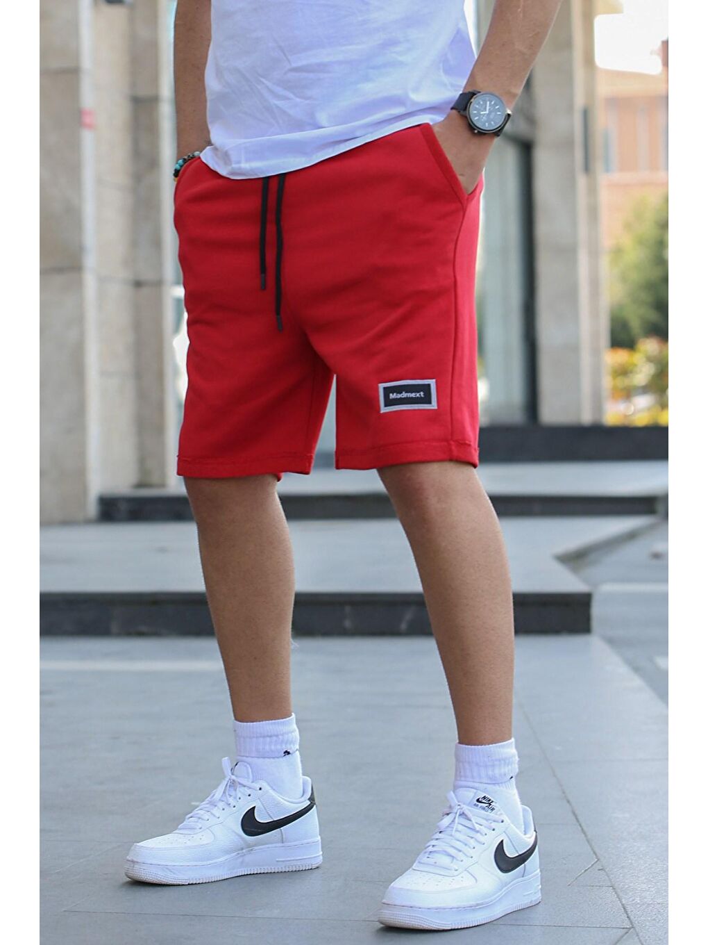 Kırmızı Regular Fit Basic Erkek Kapri Şort-1