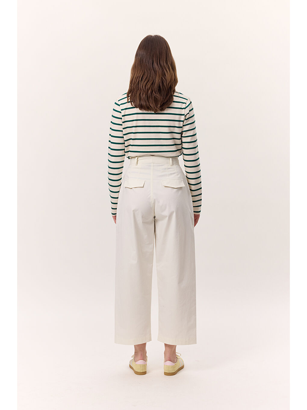 Çizgili Uzun Kol Regular Fit Tshırt Yeşil-7