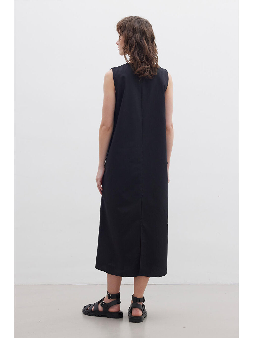 Pamuklu Astar Elbise Siyah-3