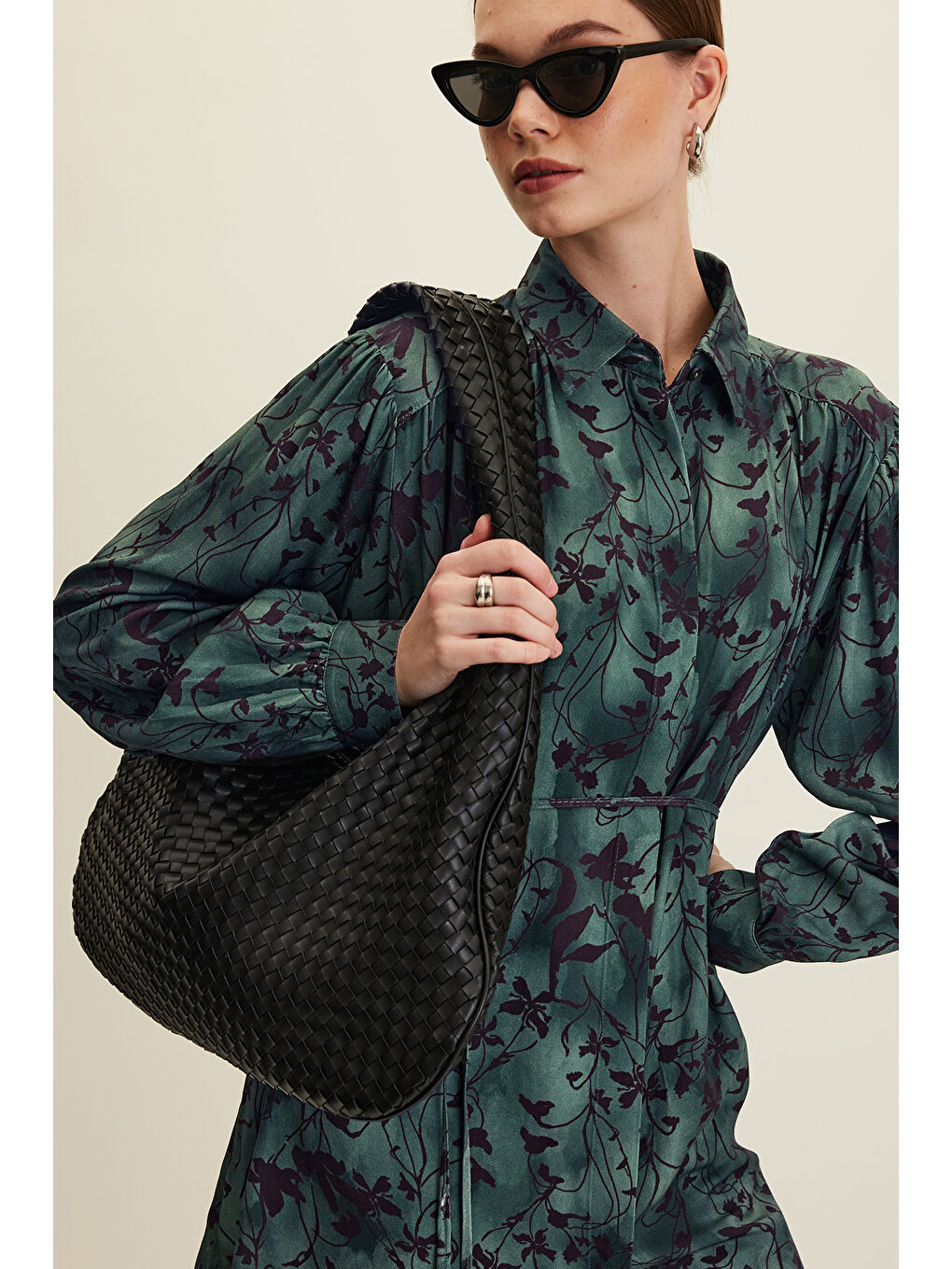 Frances Örgü Büyük Çanta Siyah