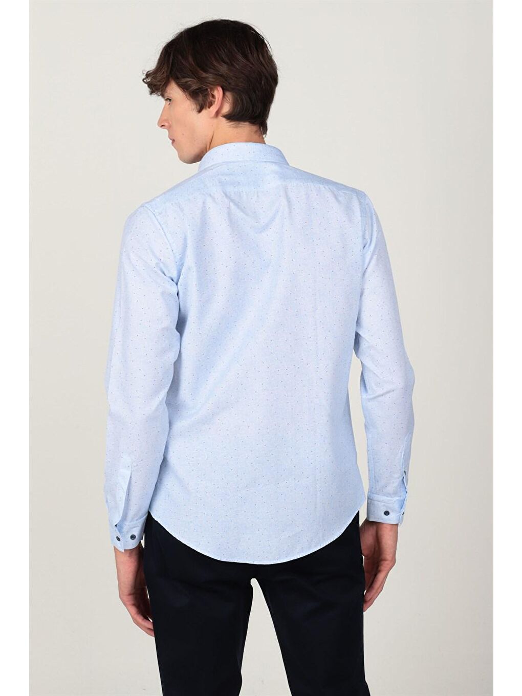 Mavi Slım Fit Uzun Kol Baskılı Desenli Erkek Gömlek-3