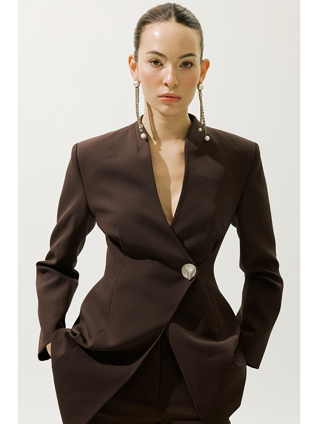 Valentıne Blazer Ceket Kahverengi-4