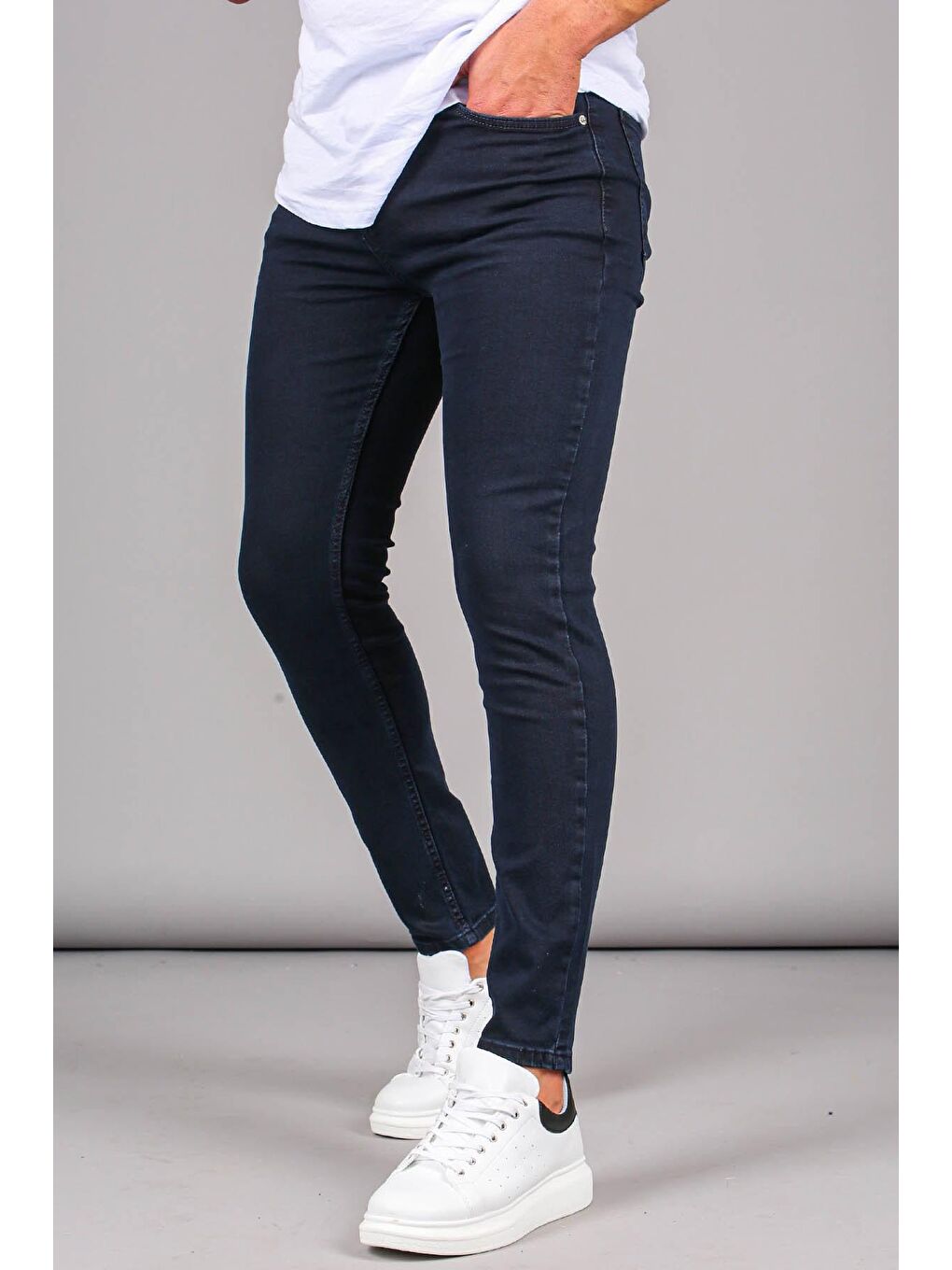 Madmext Lacivert Süper Elastanlı Skinny Fit Erkek Jean Pantolon 6302