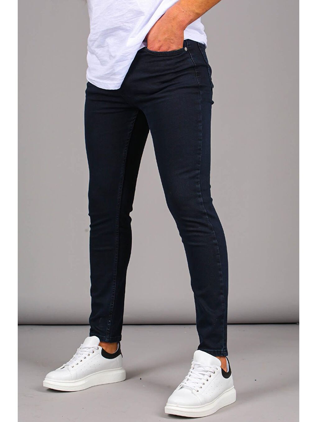 Madmext Lacivert Süper Elastanlı Skinny Fit Erkek Jean Pantolon 6302 - 1