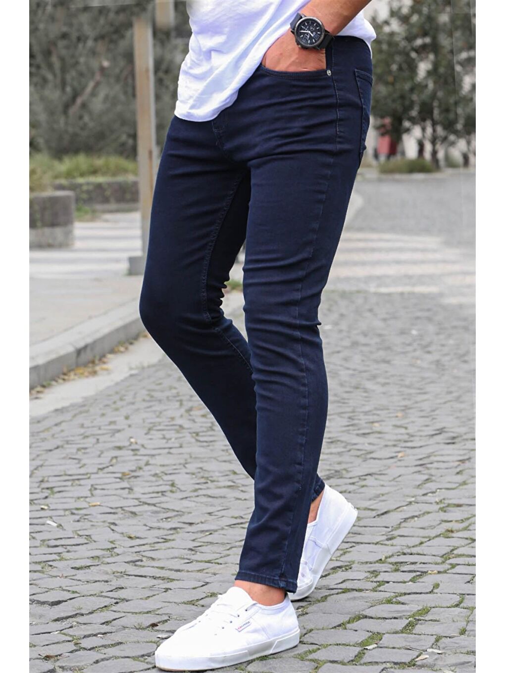 Madmext Lacivert Süper Elastanlı Skinny Fit Erkek Jean Pantolon 6302 - 3