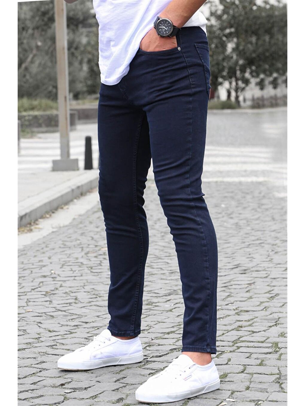 Madmext Lacivert Süper Elastanlı Skinny Fit Erkek Jean Pantolon 6302 - 4