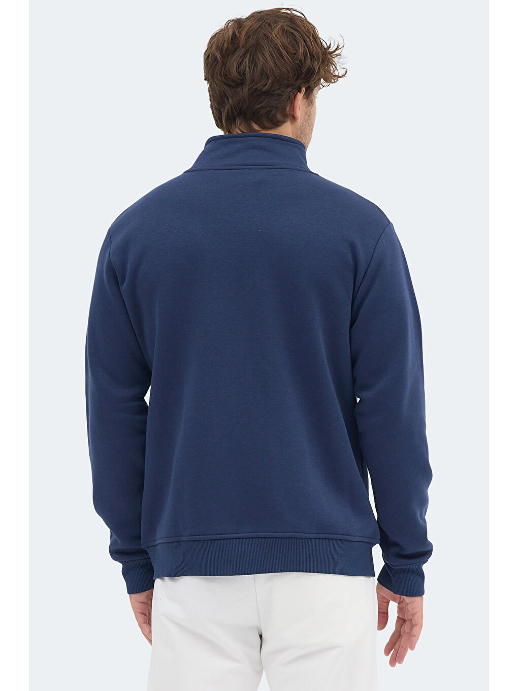 MENDOZA I Erkek Fermuarlı Dik Yaka Cepli Lacivert Sweatshırt-4
