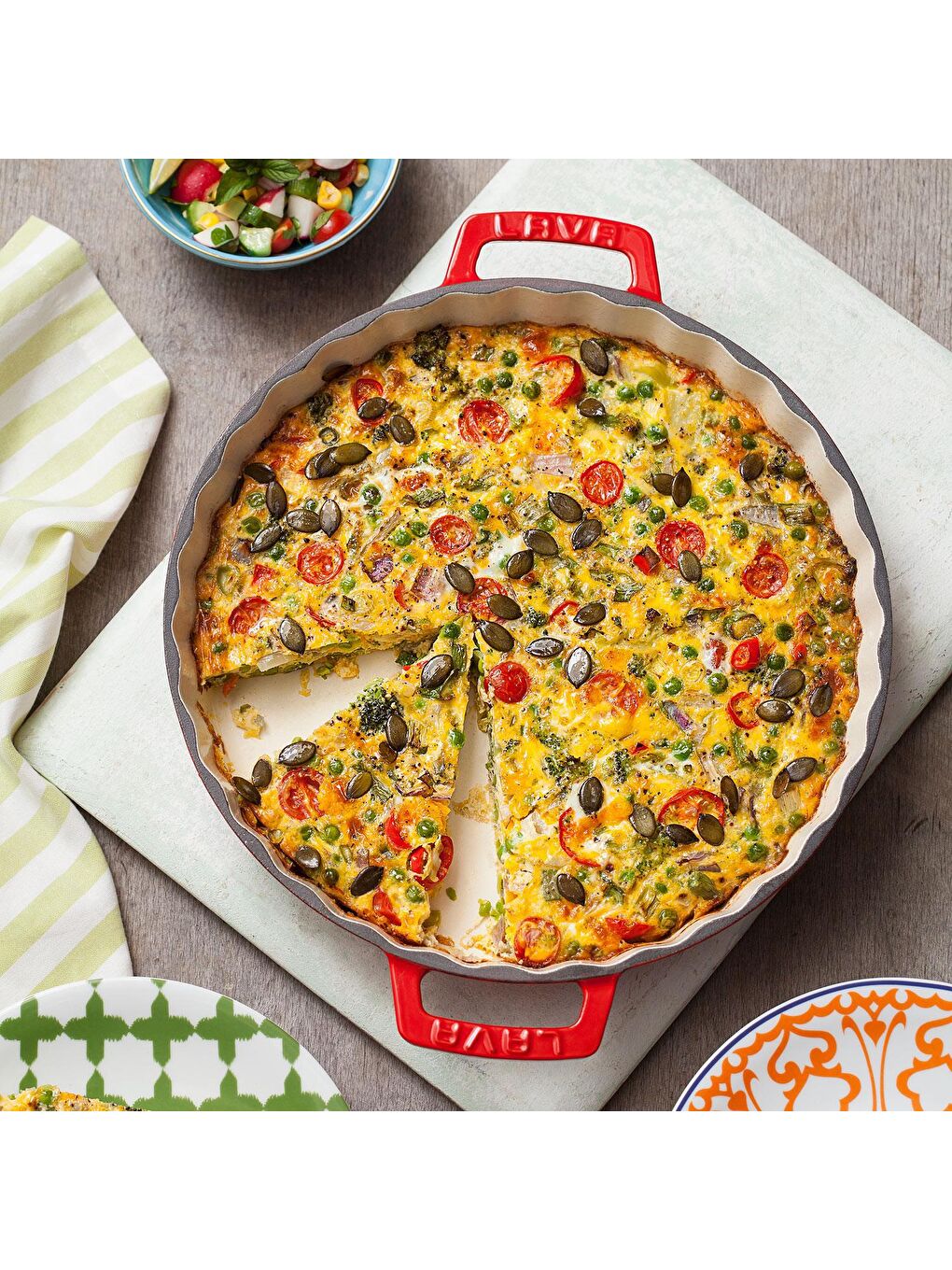 Yeşil Yuvarlak Rosto ve Fırın Tepsisi Edition Serisi Döküm Demir Yekpare Çift Kulplu Çap(Ø)30cm.-3