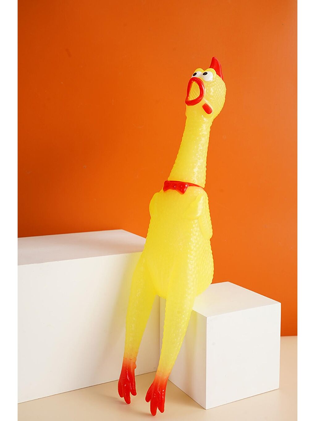 Ses Çıkaran Tavuk Figür Oyuncak Sarı 8 x 40 cm