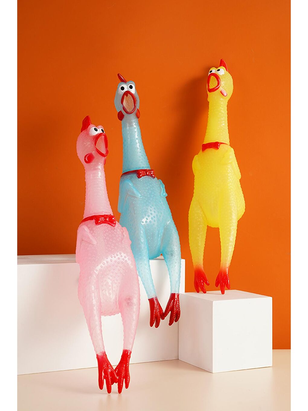 Ses Çıkaran Tavuk Figür Oyuncak Sarı 8 x 40 cm-3