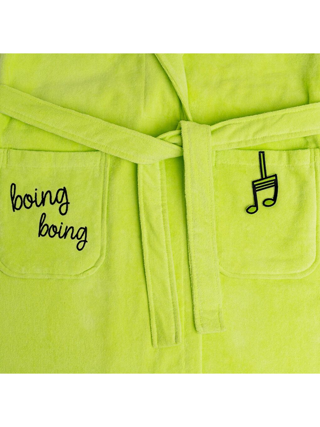 Yeşil Kadife Kadın Bornozu Çaça Kurbağa-1