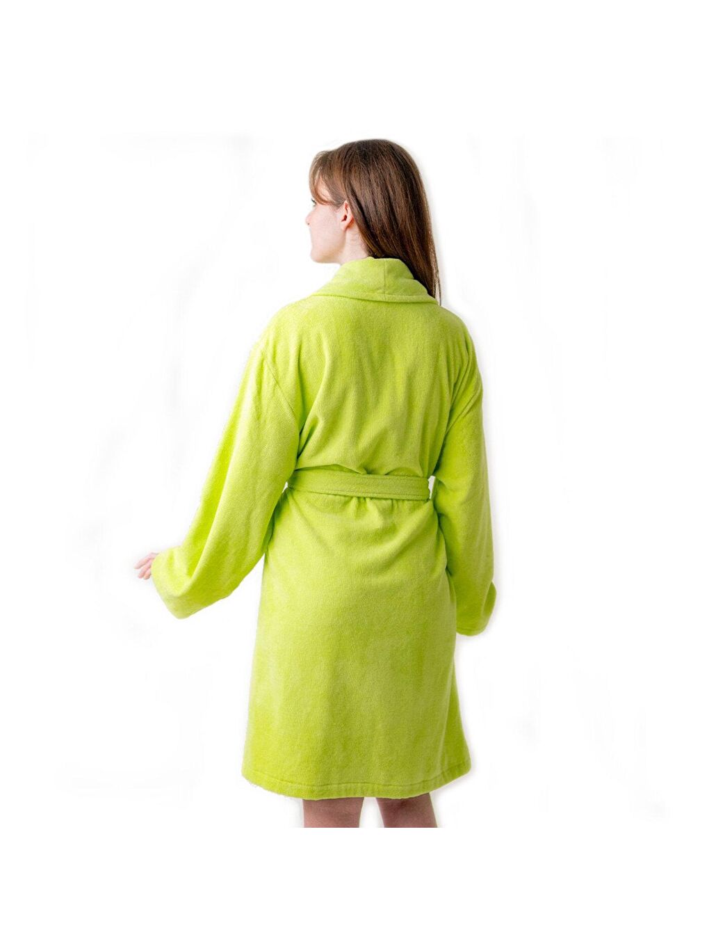 Yeşil Kadife Kadın Bornozu Çaça Kurbağa-3