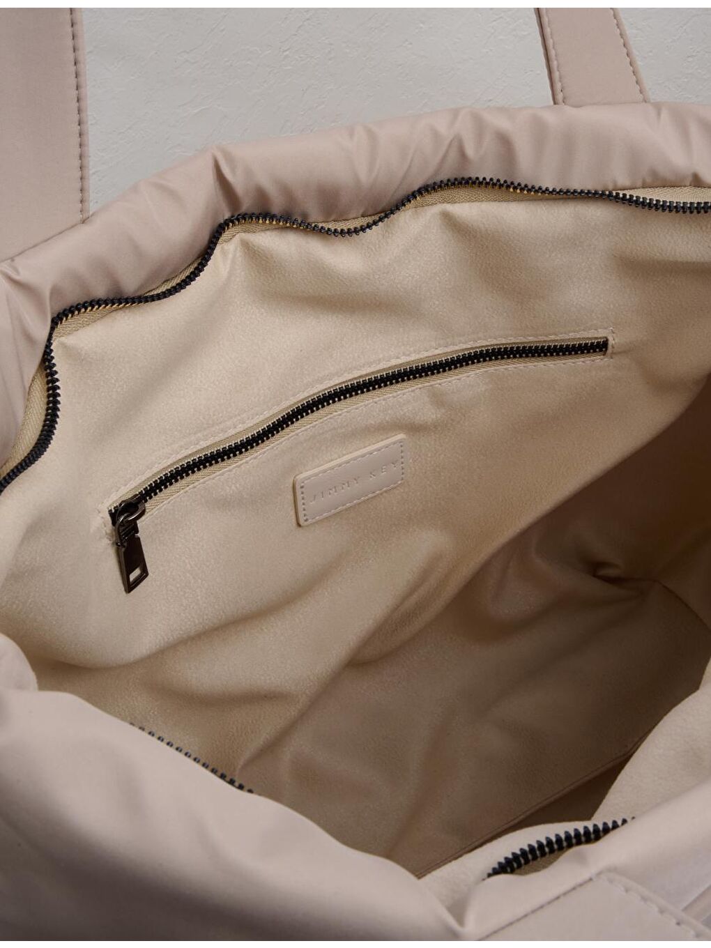 Bej Büyük Boy Paraşüt Kumaş Omuz Çantası-1