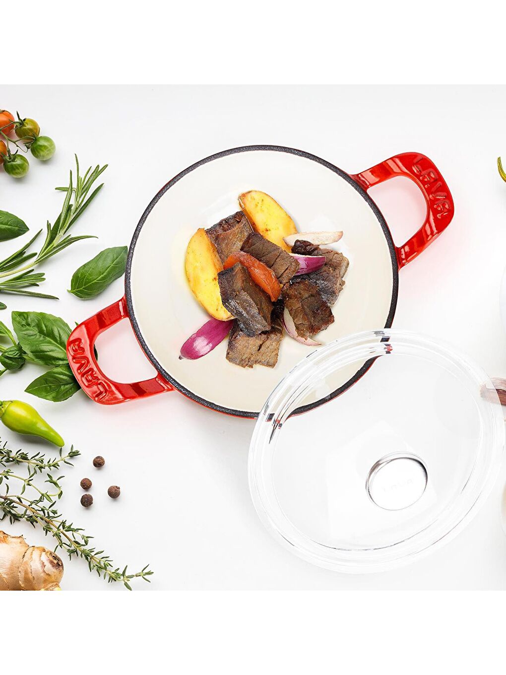 Mavi Mini Wok Yekpare Kulplu Cam Kapaklı Edition Serisi Çap(Ø)16cm.-4