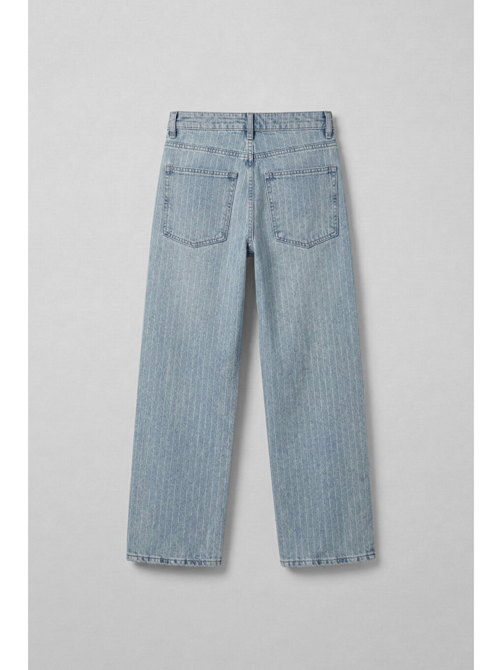 Erkek Desenli Kemer Detaylı Baggy Fit Jean Mavi-1