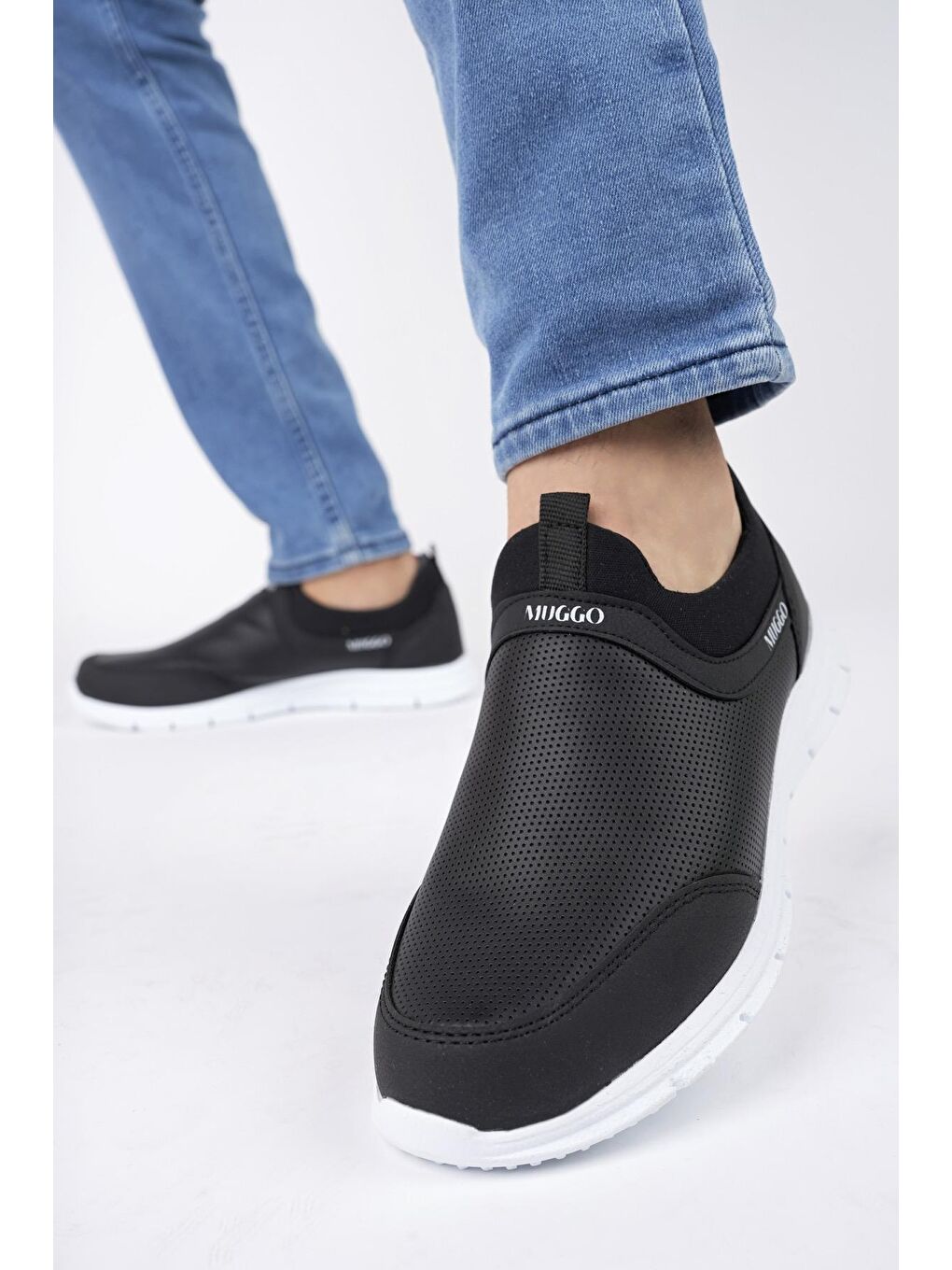 Siyah Muggo Hulk Unisex Ortopedik Bağcıksız Hafif Yürüyüş Sneaker Spor Ayakkabı