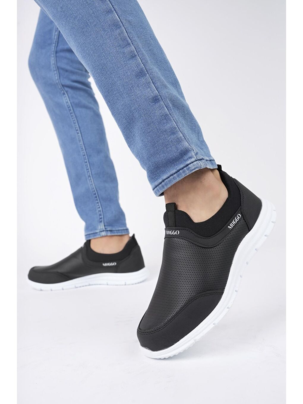 Siyah Muggo Hulk Unisex Ortopedik Bağcıksız Hafif Yürüyüş Sneaker Spor Ayakkabı-1