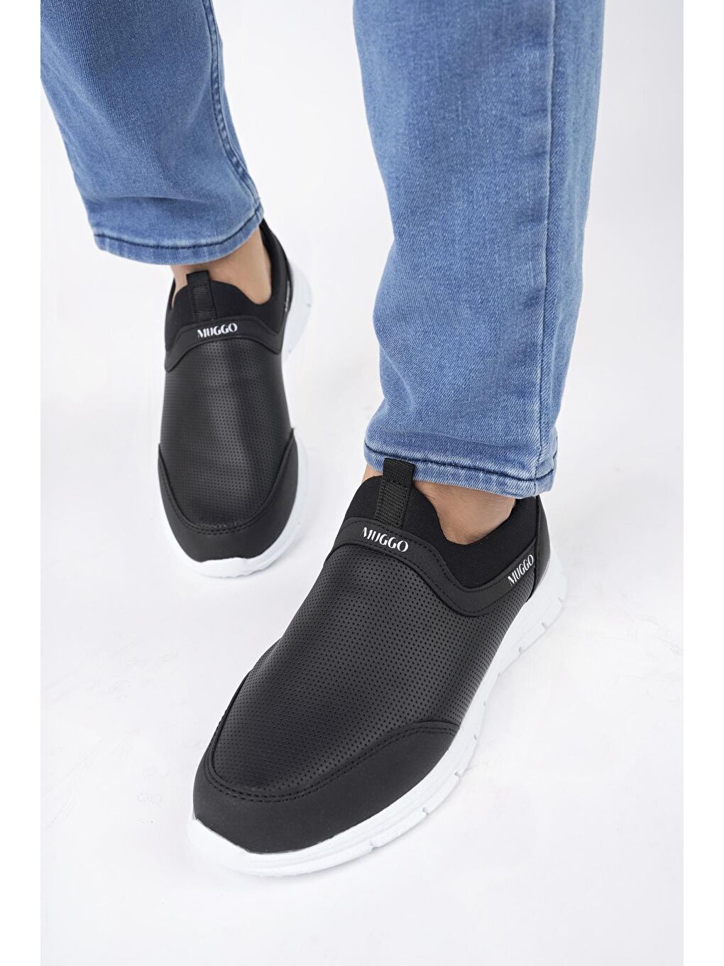 Siyah Muggo Hulk Unisex Ortopedik Bağcıksız Hafif Yürüyüş Sneaker Spor Ayakkabı-3