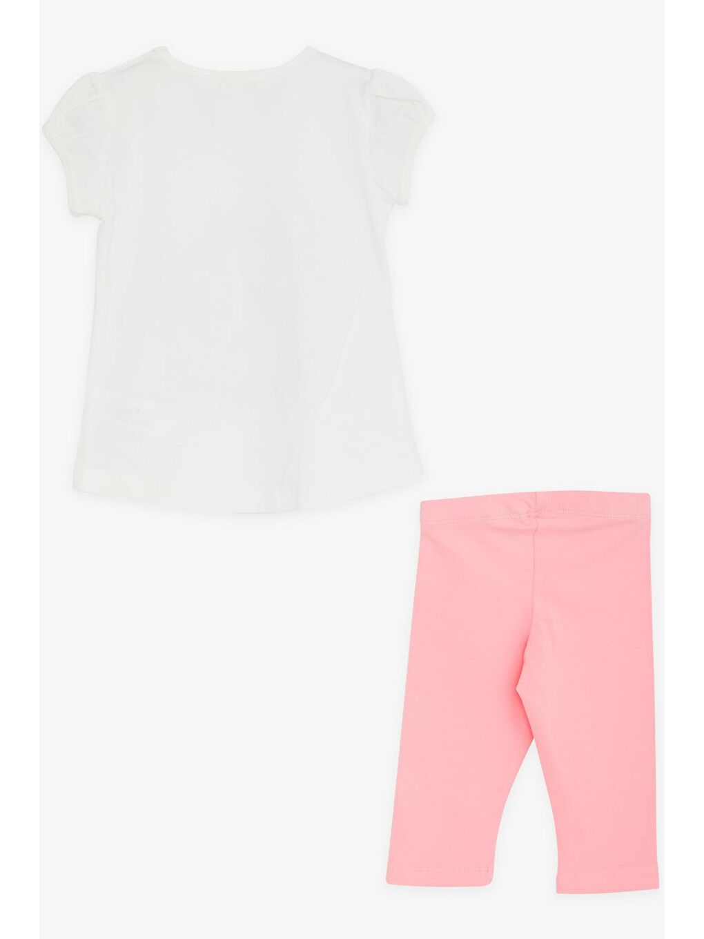 Kız Çocuk Kapri Taytlı Takım  Baskılı Ekru (1.5-4 Yaş)-1