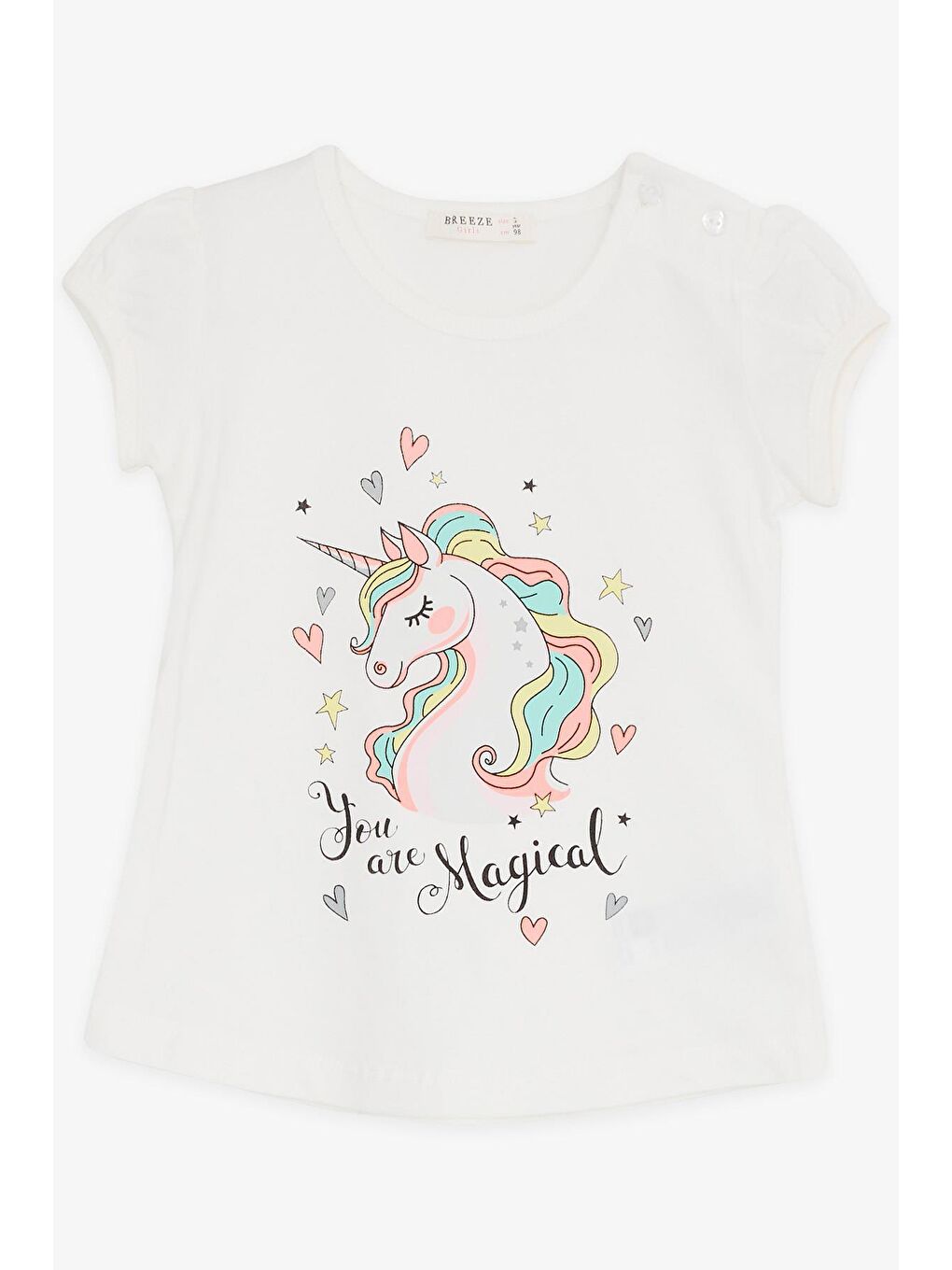 Kız Çocuk Kapri Taytlı Takım  Baskılı Ekru (1.5-4 Yaş)-2