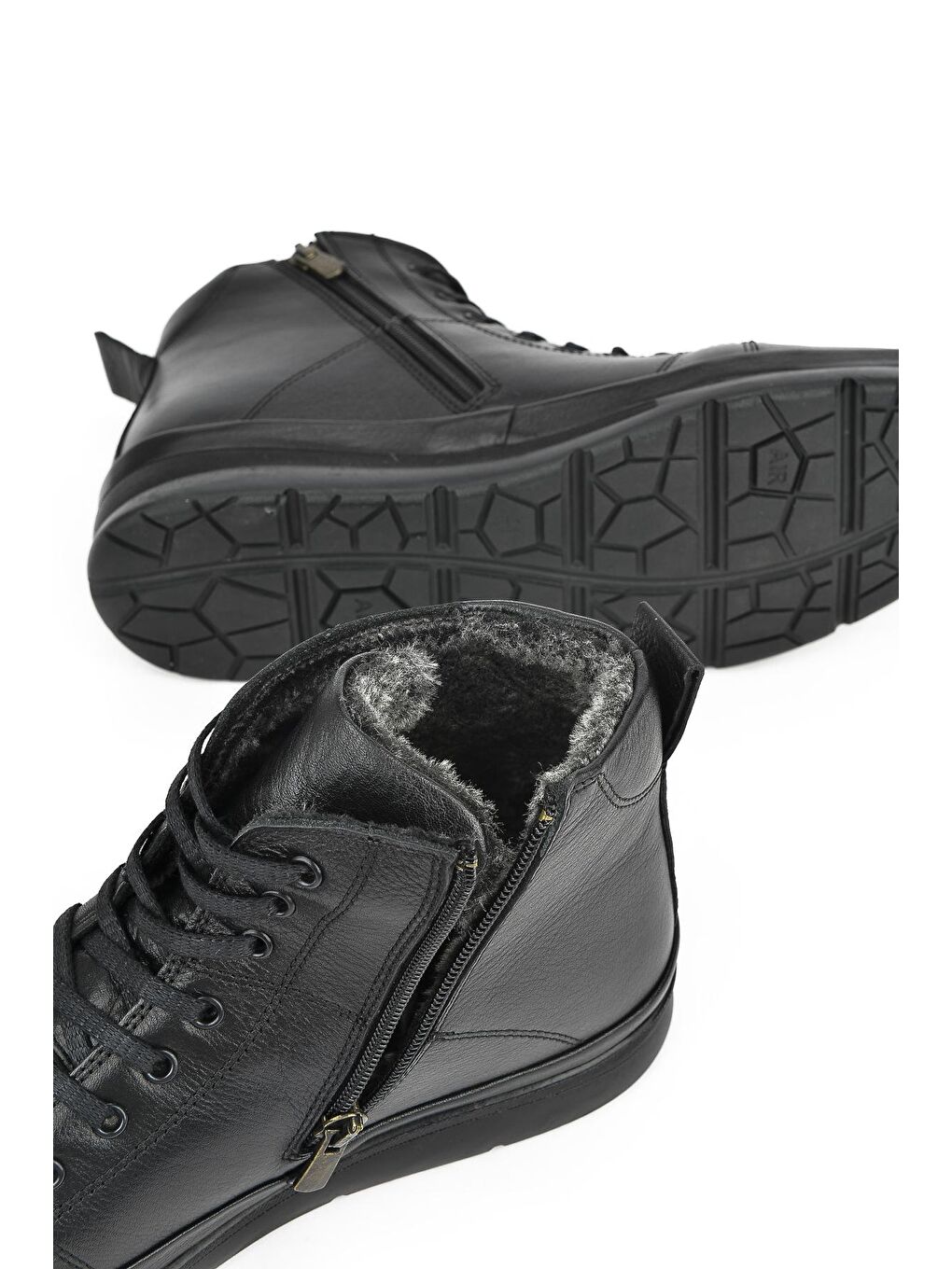 Erkek Hakiki Deri Kürklü Bot 1331002Z661 Siyah-3