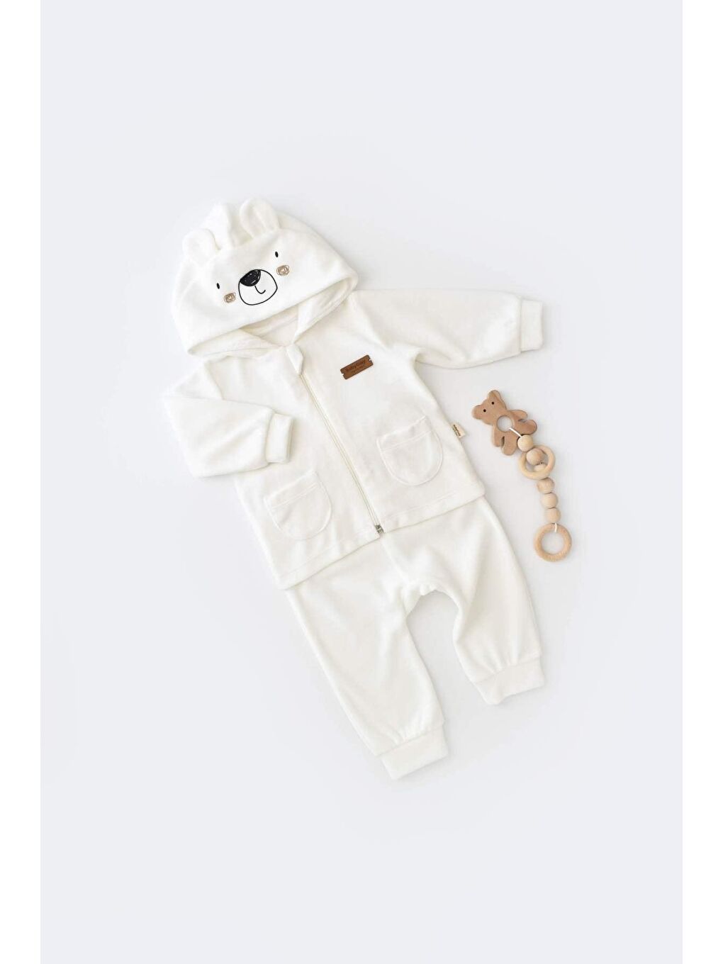 Karışık Kapüşonlu Kadife Pantolon & Ceket Takım CSYK6014